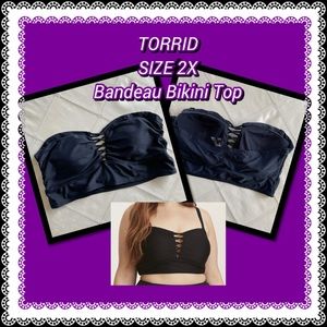 Torrid- Size 2X- strapless Bandeau Bikini Top